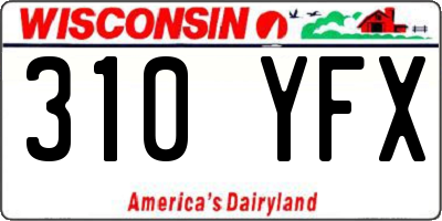 WI license plate 310YFX