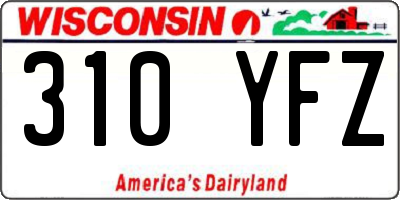 WI license plate 310YFZ