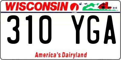 WI license plate 310YGA