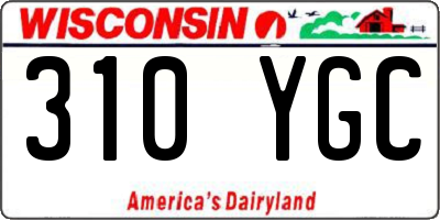 WI license plate 310YGC