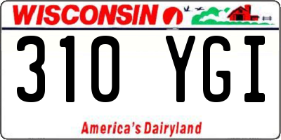 WI license plate 310YGI