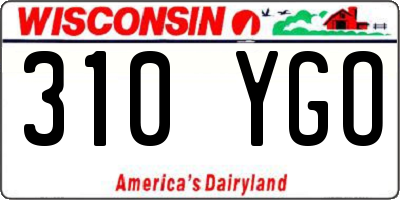 WI license plate 310YGO