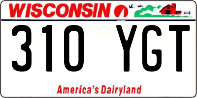 WI license plate 310YGT