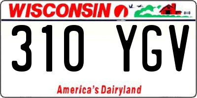 WI license plate 310YGV
