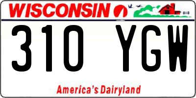 WI license plate 310YGW