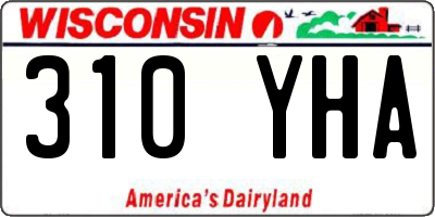 WI license plate 310YHA