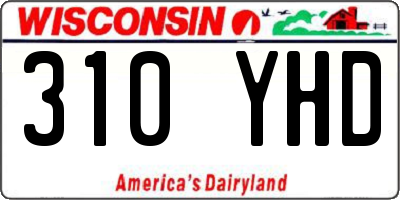 WI license plate 310YHD