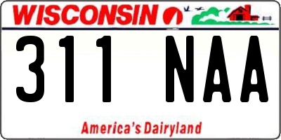 WI license plate 311NAA