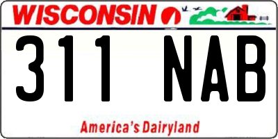 WI license plate 311NAB