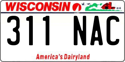 WI license plate 311NAC