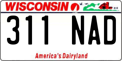 WI license plate 311NAD