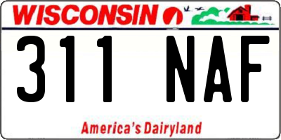 WI license plate 311NAF