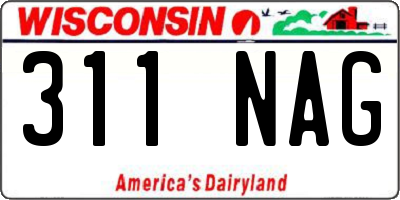 WI license plate 311NAG