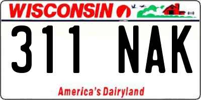 WI license plate 311NAK