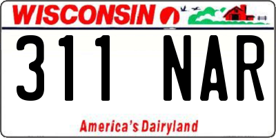 WI license plate 311NAR