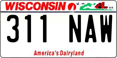 WI license plate 311NAW
