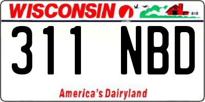 WI license plate 311NBD