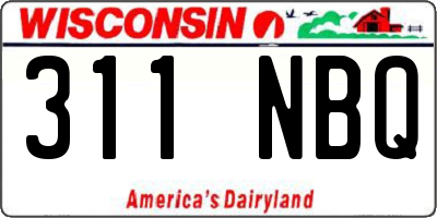 WI license plate 311NBQ