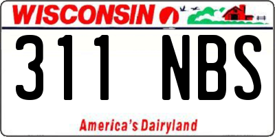 WI license plate 311NBS