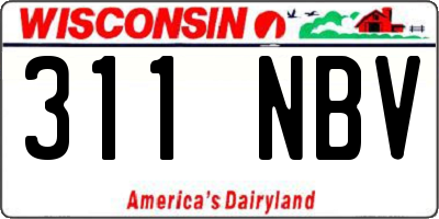 WI license plate 311NBV