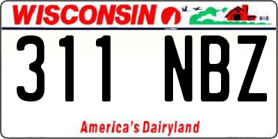 WI license plate 311NBZ