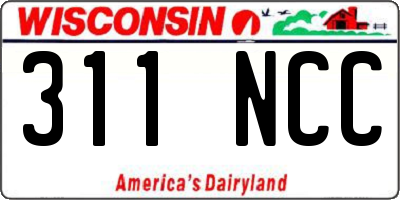 WI license plate 311NCC