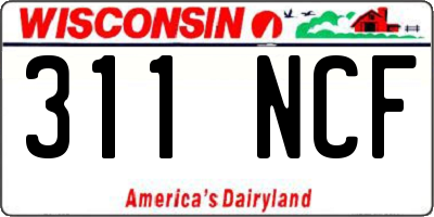 WI license plate 311NCF