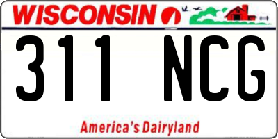 WI license plate 311NCG