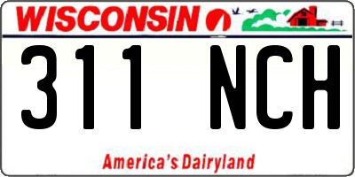WI license plate 311NCH