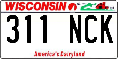 WI license plate 311NCK