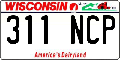 WI license plate 311NCP