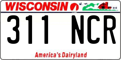 WI license plate 311NCR