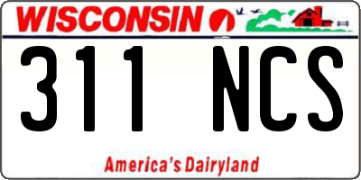 WI license plate 311NCS