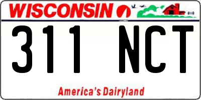 WI license plate 311NCT