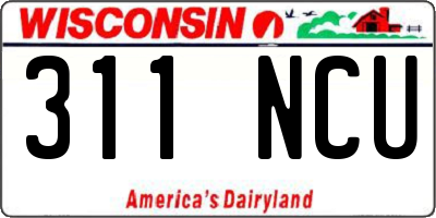 WI license plate 311NCU