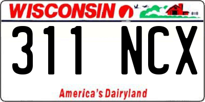 WI license plate 311NCX