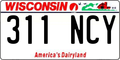 WI license plate 311NCY