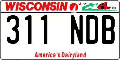 WI license plate 311NDB