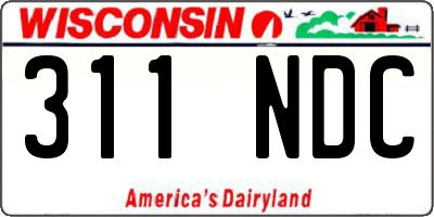WI license plate 311NDC