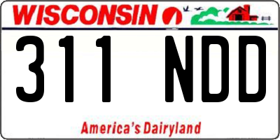 WI license plate 311NDD