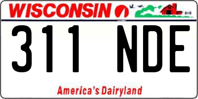 WI license plate 311NDE