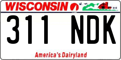 WI license plate 311NDK