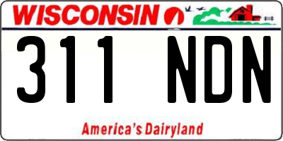 WI license plate 311NDN