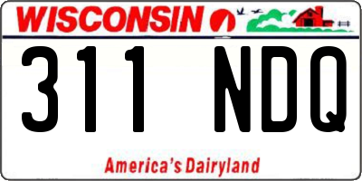 WI license plate 311NDQ