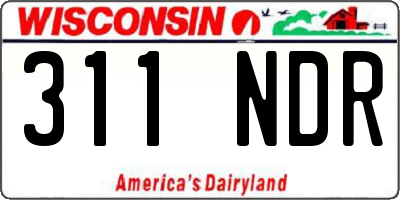 WI license plate 311NDR
