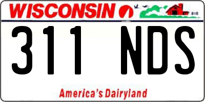 WI license plate 311NDS
