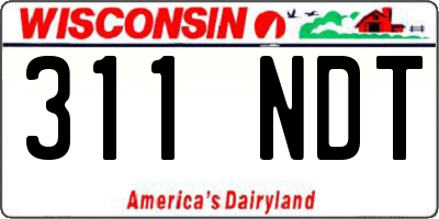 WI license plate 311NDT
