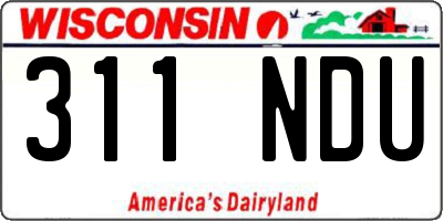 WI license plate 311NDU