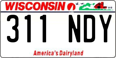 WI license plate 311NDY