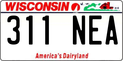 WI license plate 311NEA